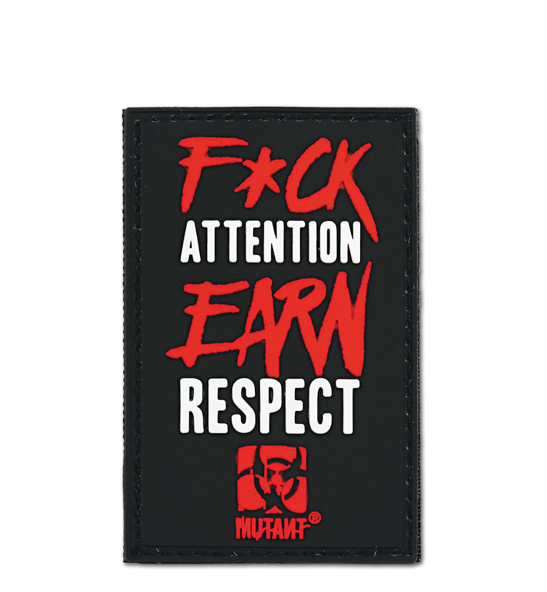 F*CK ATTENTION Velcro Patch Black/Red 5x8cm