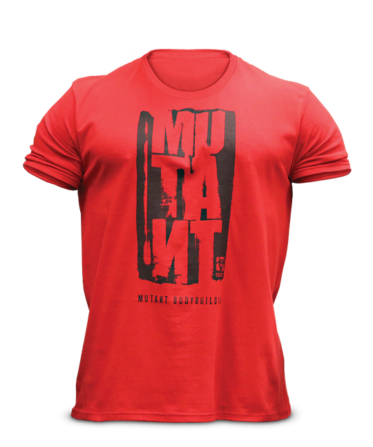 MUTANT Legacy Staggered Wordmark Red Tee - Front
