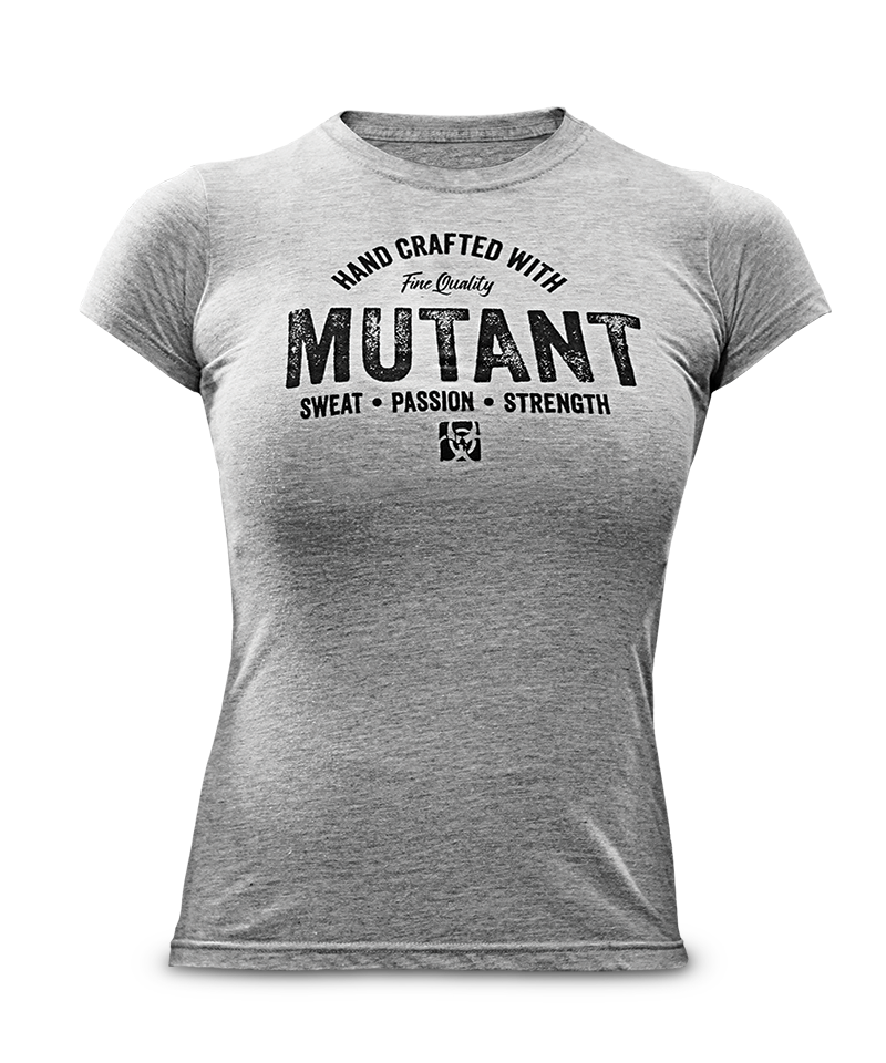 Mutant Women's Premium Heather Grey Handcrafted Tee - MUTANT