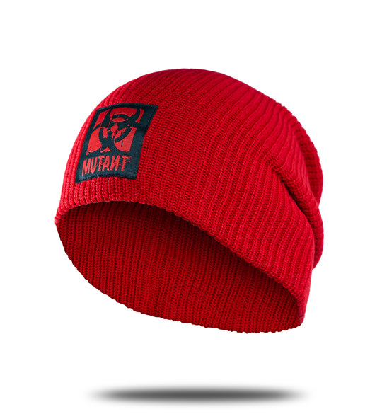Patched Gym Beanie (Red)