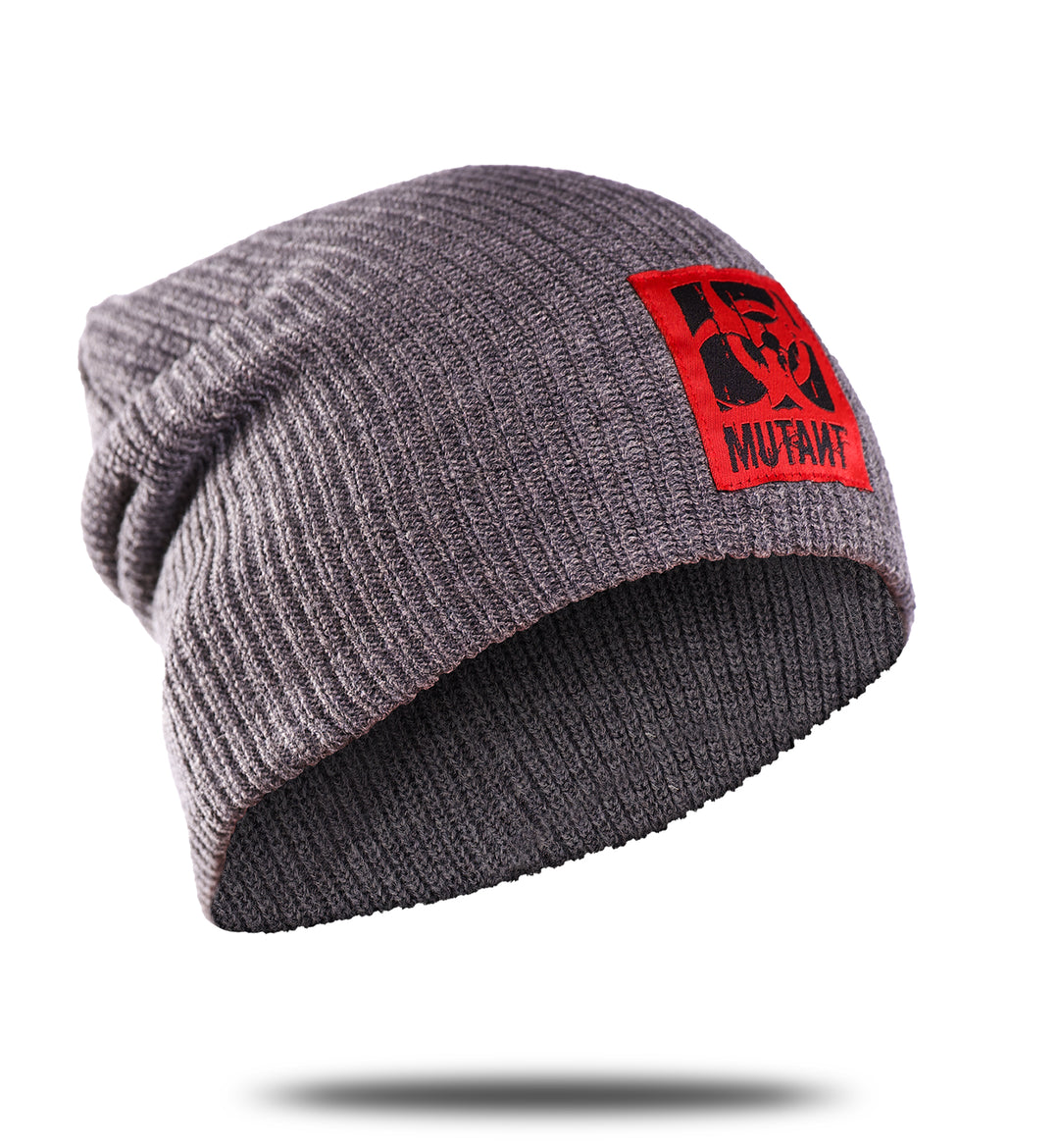 Patched Gym Beanie (Grey)