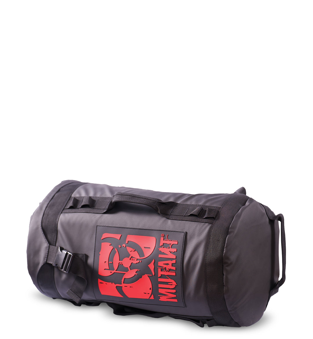 The black Military Top Load Duffel Backpack with a red 'MUTANT' logo at the center, displayed against a white background.
