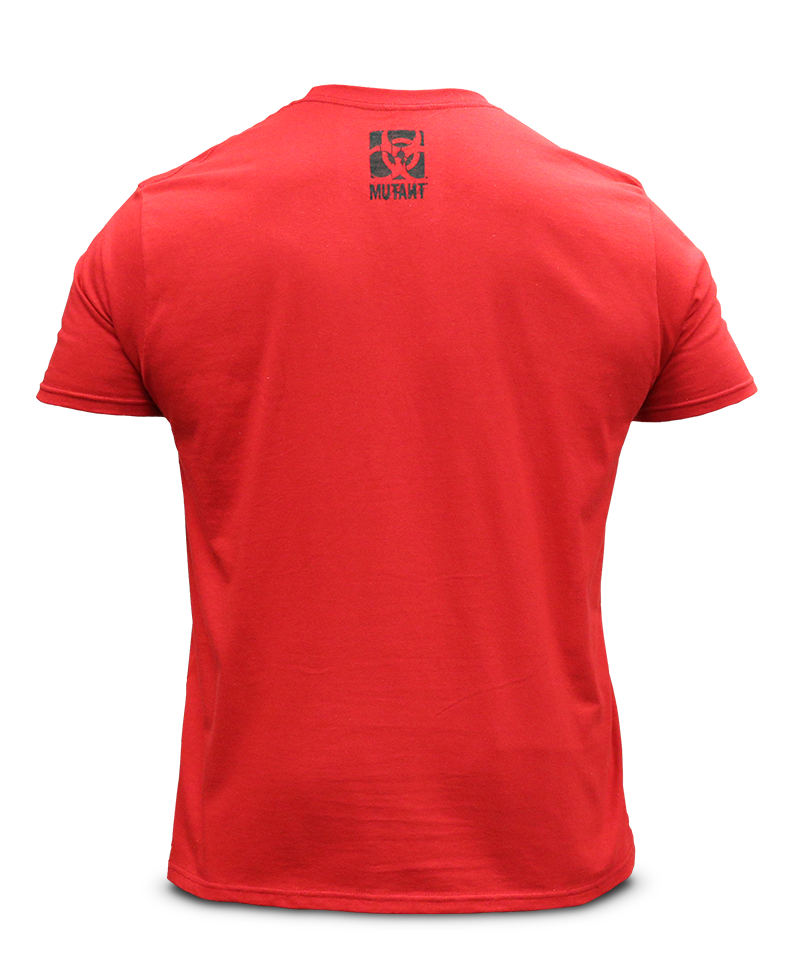 MUTANT Legacy Staggered Wordmark Red Tee - Back