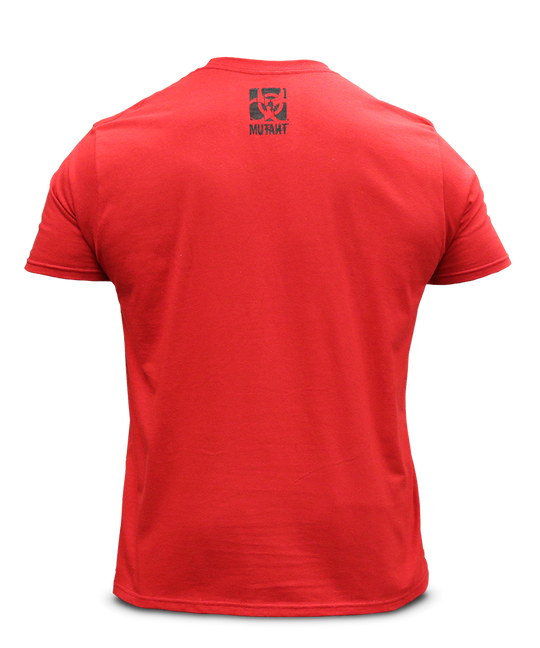 MUTANT Legacy Staggered Wordmark Red Tee - Back
